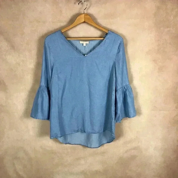Soft Bell Sleeve Blue Belle Boho Top NWT SMALL - Picture 3 of 7